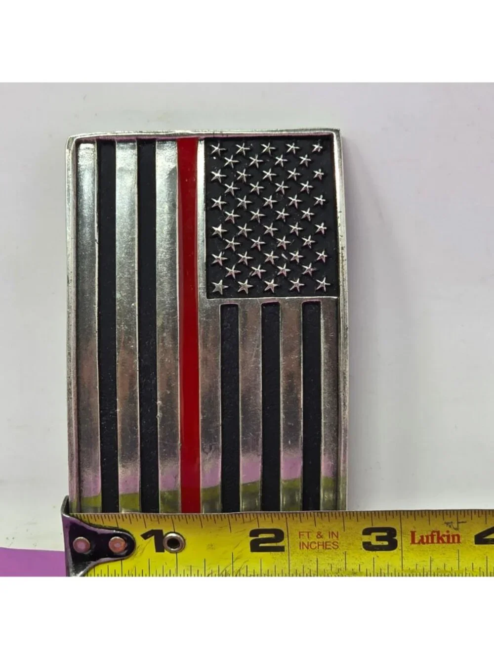 Attitude Buckles Thin Red Line American Flag Belt Buckle By Montana Silversmiths